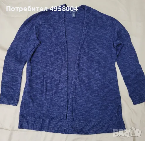 Дамска тъмносиня плетена жилетка с дълъг ръкав GAP, размер M