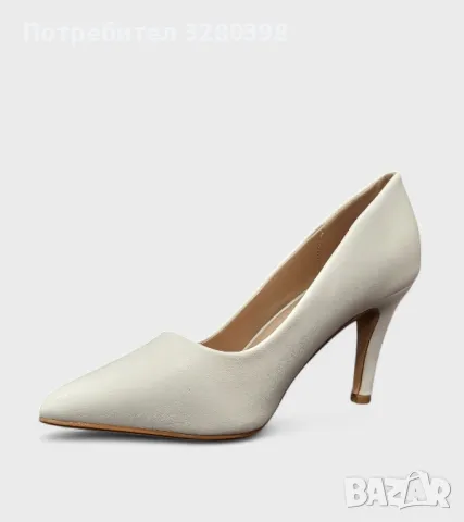 Бели дамски обувки на ток модел: NN50-9 White