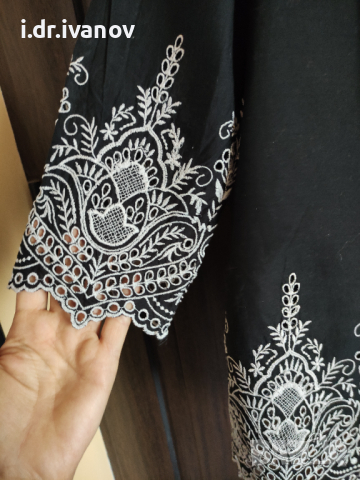 ZARA черна риза с рязана дантела, снимка 5 - Ризи - 44679928