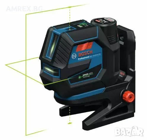 Зелен кръстат и точков лазер Bosch GCL 12V-50-22 CG – 25/50 м, Bluetooth + статив BT 150