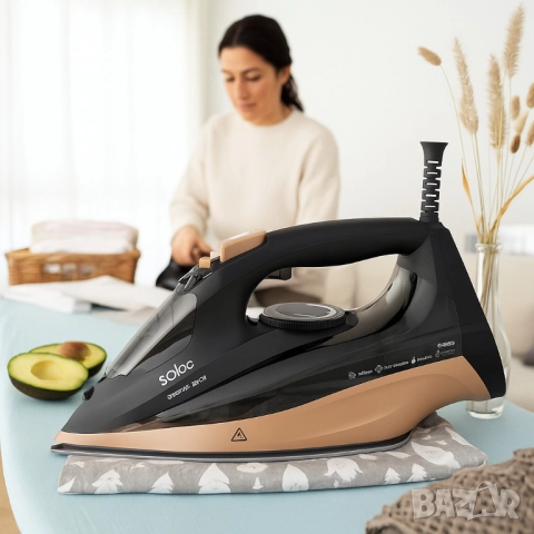 Ютия Solac Optima Shine 3000 за сухо и парно пране, керамична гладеща повърхност, 3000 W, снимка 2 - Ютии - 52093436