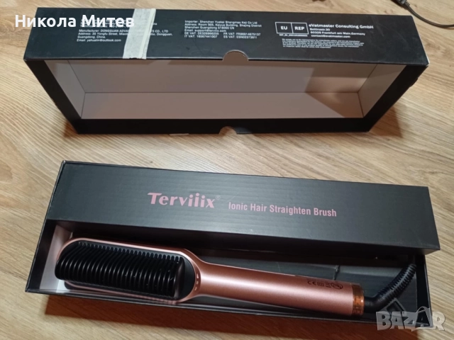 четка за изправяне на коса Terviiix Ionic Hair Straighten Brush