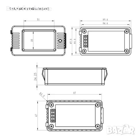 Дисплей за измерване на  ток, напрежение, ампераж,мощност PZEM-022, снимка 4 - Други инструменти - 49649596