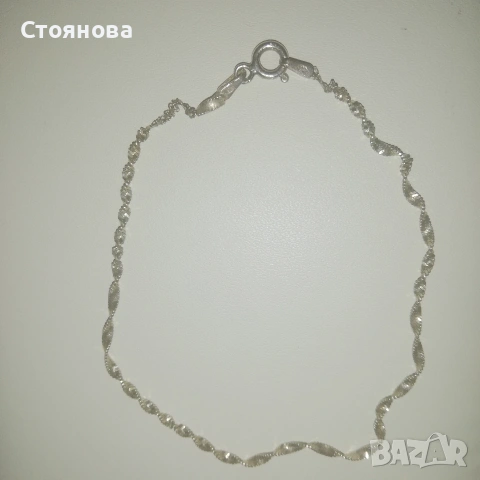 Сребърна гривна Italy 21см, снимка 3 - Колиета, медальони, синджири - 53929981