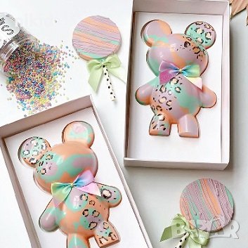 3D голямо мече форма шоколадово изненада пълнене шоколад торта пластмаса поликарбонат Свети Валентин, снимка 4 - Форми - 35406720