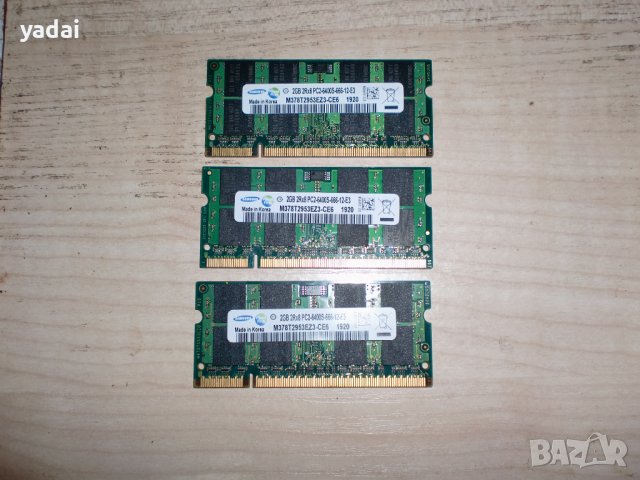 Ram за лаптоп DDR2 800 MHz, PC2-6400,2Gb,Samsung. НОВ. Кит 3 Броя