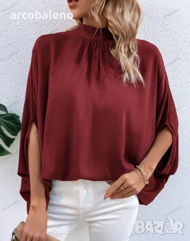 Модна дамска риза с плътен цвят, 3цвята , снимка 2 - Ризи - 40867487