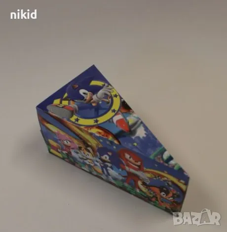 Соник sonic Кутии кутийки за картонена торта кутия парче за подарък рожден, снимка 3 - Други - 39535254