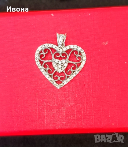 Сребърна висулка сърце