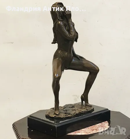 Бронзова скулптура „Експресия“ върху мраморна основа, снимка 6 - Декорация за дома - 49621926