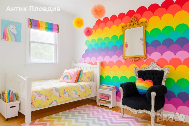 Детски бароков фотьойл в черно