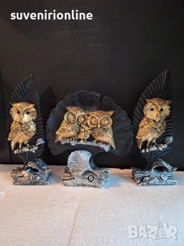 декоративен комплект  бухали/сови, снимка 11 - Статуетки - 36340885