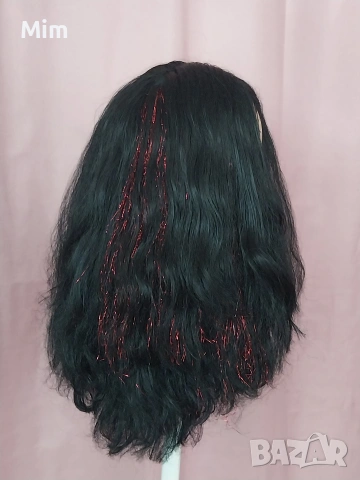 Черна перука за парти , снимка 2 - Аксесоари за коса - 54316009