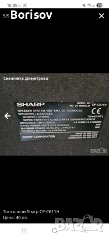 Тонколони Sharp, снимка 5 - Тонколони - 51978736