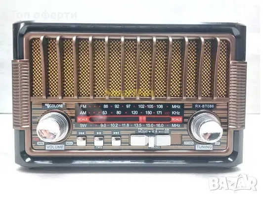 Радиоприемник с Bluetooth USB GOLON RX-BT086 Ретро, снимка 2 - Друга електроника - 48825284