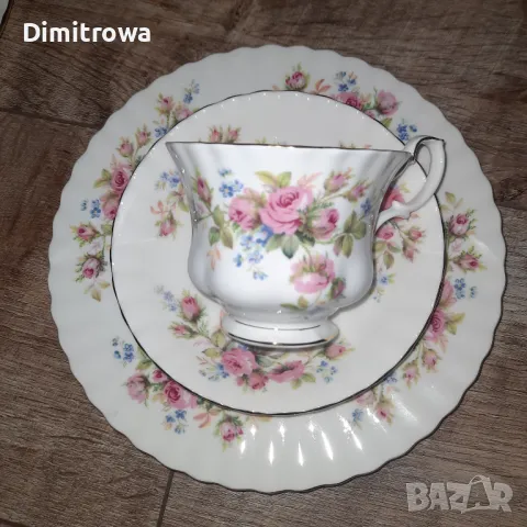 Троен сет ROYAL ALBERT СЕРИЯ MOSS ROSE, снимка 3 - Сервизи - 47828911