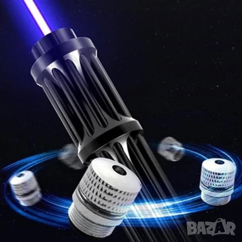 Син Акумулаторен Лазер 50000mW Пука Балон Запалва Клечка Кибрит Кашон Пали Цигара Прогаря Дрехи Кожа, снимка 15 - Оборудване и аксесоари за оръжия - 51354024