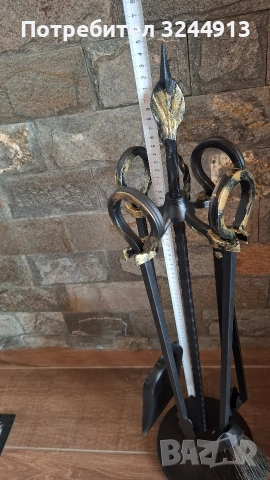 Красив комплект за камина от ковано желязо пет части, снимка 9 - Други стоки за дома - 53270841