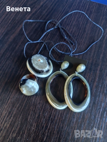 Стилни комплекти😘 изработени от кост от рог🥰, снимка 5 - Бижутерийни комплекти - 52594342