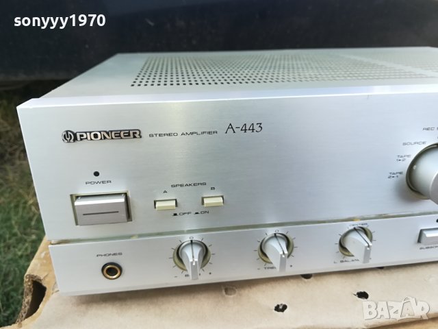 PIONEER A-443 STEREO AMPLIFIER-MADE IN JAPAN-ВНОС GERMANY LD2E0909231749, снимка 2 - Ресийвъри, усилватели, смесителни пултове - 42134113