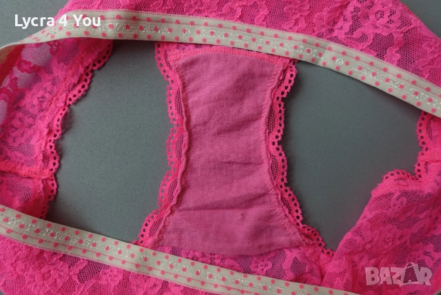 Victoria's Secret S розови дантелени бикини, снимка 6 - Бельо - 52459802