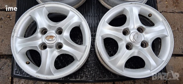 4бр. ляти джанти 6J15 ET46. 4x114.3 мм. 67.1 мм среден отвор. OEM 5291027700. Свалени са от Hyundai., снимка 14 - Гуми и джанти - 50931777