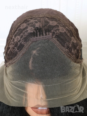 70 см Черна чуплива Yaki перука с дантела 13x4, снимка 5 - Аксесоари за коса - 51033992