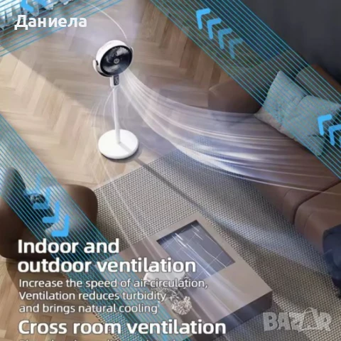 Безшумен и мощен вентилатор с дистанционно управление — 4 височини за всяко пространство, снимка 3 - Вентилатори - 50681800