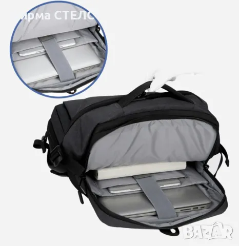 Раница за пътуване STELS, Ръчен багаж, 30x15x40см, Черен, снимка 16 - Раници - 47365485