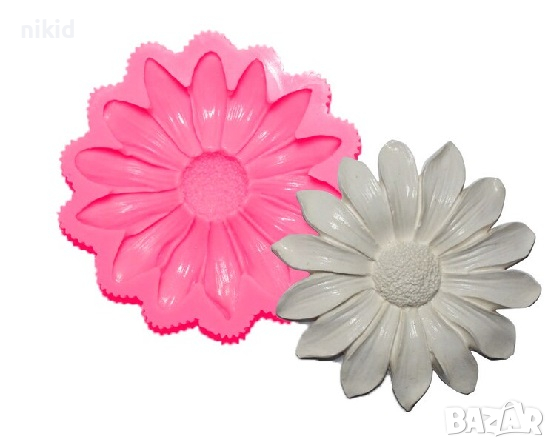 Голямо цвете Лайка силиконов молд форма фондан шоколад гипс декор, снимка 3 - Форми - 44674255