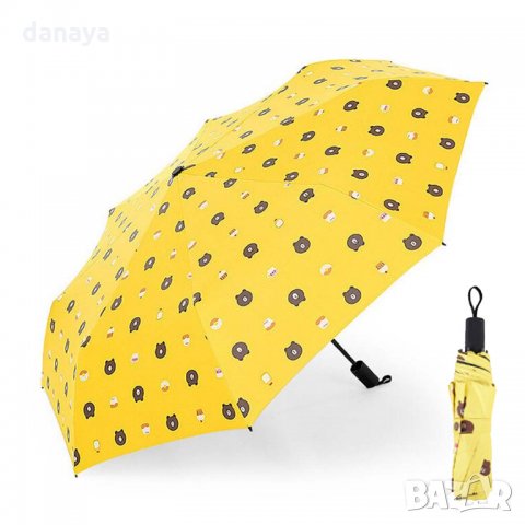2433 Сгъваем автоматичен чадър на мечета с UV защита