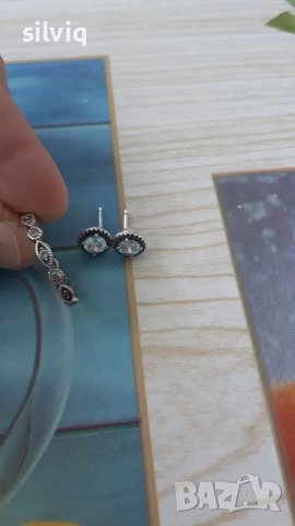 сребърен пръстен и обеци 