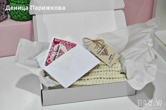 Ръчно плетен комплект лента за глава и снуд шал  модел Ариа в 5 размера, снимка 15 - Шалове - 52622415