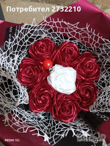 Ръчно изработени букети , снимка 4 - Изкуствени цветя - 53924320