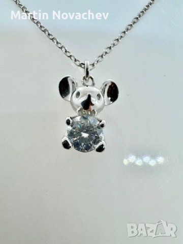Сребърно колие с мойсанит (Диамант) 0.5 карата, снимка 2 - Колиета, медальони, синджири - 53012330
