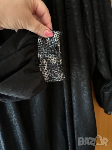 Елегатна Макси туника от дантела и пайети в черно! Размери 62, снимка 7 - Туники - 50243493