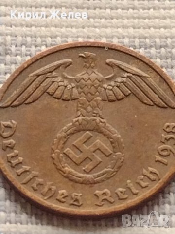 Монета 1 райхсфенинг 1938г. Германия Трети Райх с СХВАСТИКА за КОЛЕКЦИЯ 31542, снимка 6 - Нумизматика и бонистика - 42823144