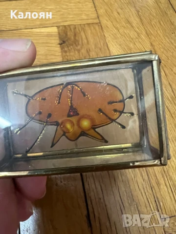 Стъклена кутийка с месингов обков с нарисувана котка, снимка 4 - Декорация за дома - 50584807