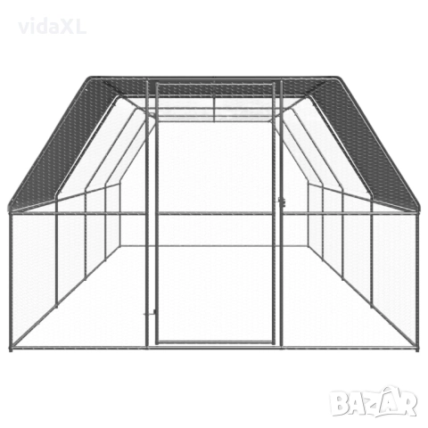 vidaXL Птичарник на открито, 3x8x2 м, поцинкована стомана（SKU:3089326）, снимка 2 - Други стоки за животни - 52980804