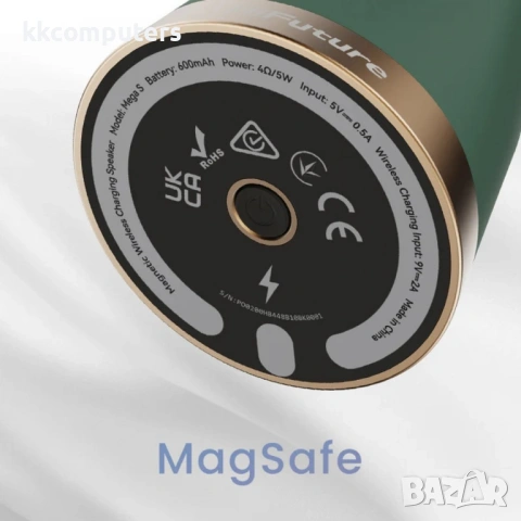 HiFuture Mega S - Bluetooth тонколона с MagSafe, безжично зареждане и TWS - зелена, снимка 3 - Bluetooth тонколони - 53901097