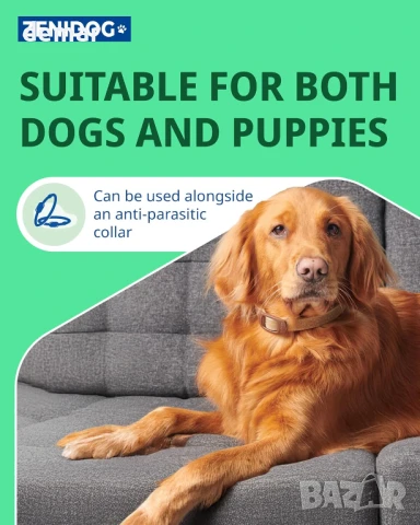 Нашийник Zenidog, Успокояващи феромони, за кучета между 10 кг - 50 кг, Размер на врата 39-67 см, снимка 5 - За кучета - 50468965