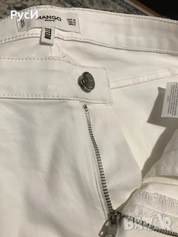 Дамски бели леко ластични фини дънки, MANGO, снимка 3 - Дънки - 50774458