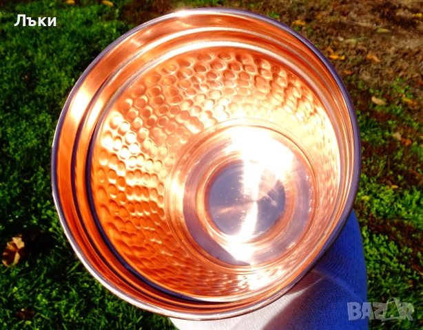 Меден съд,ледарка,чиста червена мед 1.6 л. , снимка 2 - Антикварни и старинни предмети - 52552788