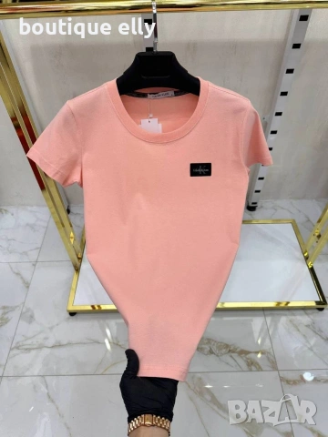 дамска тениска - бяло, черно, розово, праскова, снимка 4 - Тениски - 53234870