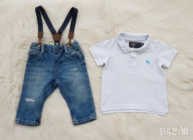Тениска с якичка H&M за бебе 4-6 месеца, снимка 3 - Бебешки блузки - 36612798