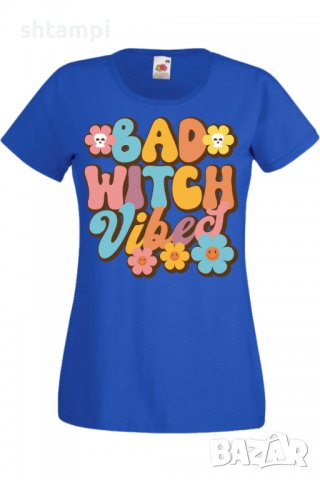 Дамска тениска Bad witch vibes,Halloween,Хелоуин,Празник,Забавление,Изненада,Обичаи,, снимка 4 - Тениски - 38144471