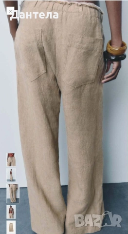 ZARA Нов дамски ленен панталон, снимка 2 - Панталони - 54217052