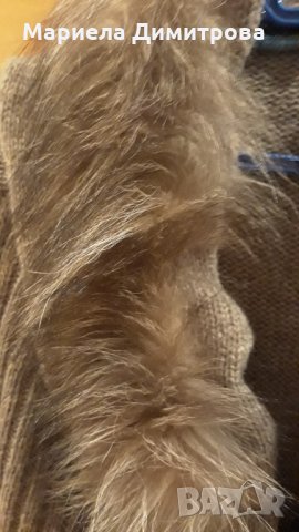 Кафява жилетка с естествен косъм, снимка 4 - Жилетки - 30260987