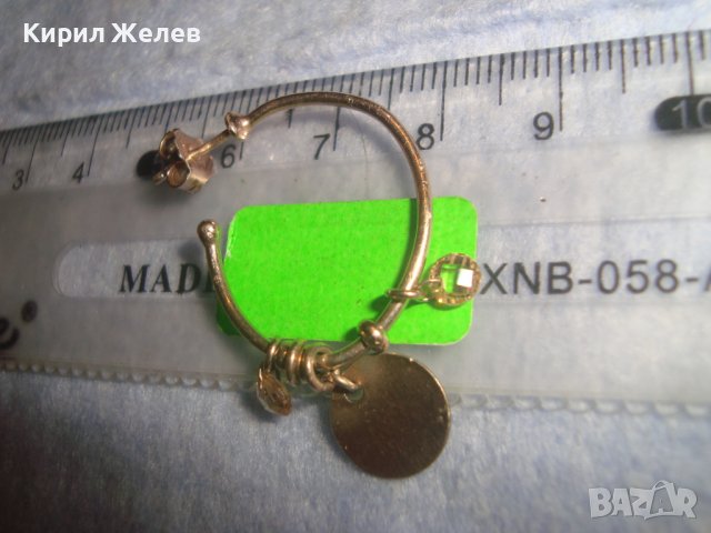 КРАСИВА ВИНТИДЖ АРТ СРЕБЪРНА ОБЕЦА СРЕБРО 925 с ПОЗЛАТА и ФАСЕТИРАНО КРИСТАЛЧЕ 23877, снимка 7 - Обеци - 38352348