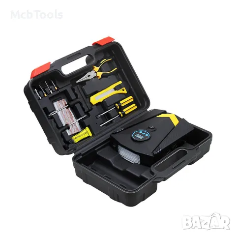 Компресор за кола дигитален в куфар с инструменти 12V